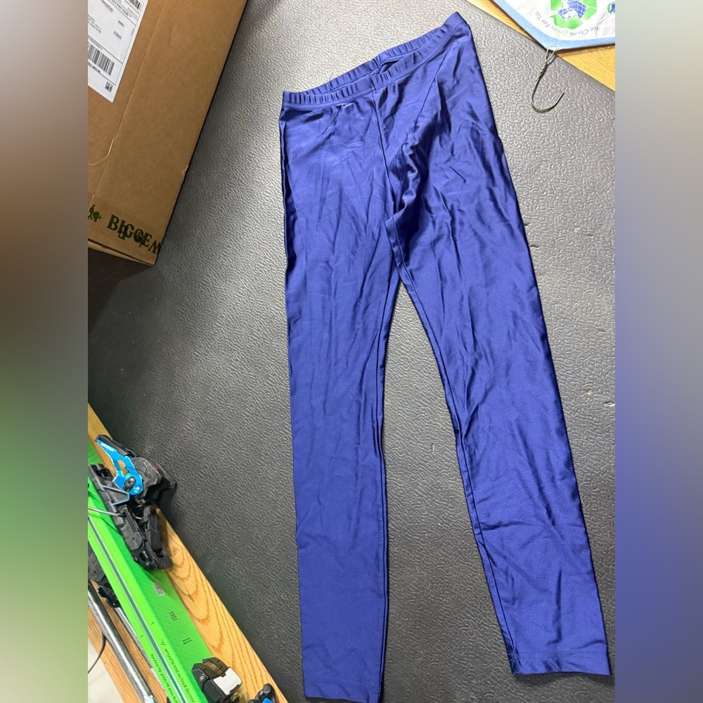American Apparel Women's Royal Blue Shiny Leggings